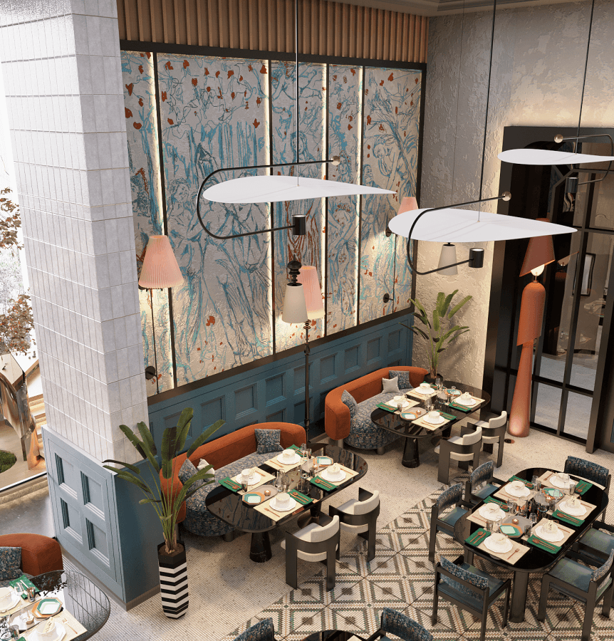 french restaurant interior design by interior designers ayman and ehab sobhy the founders of AES Art Directio studio an interior design company (2)