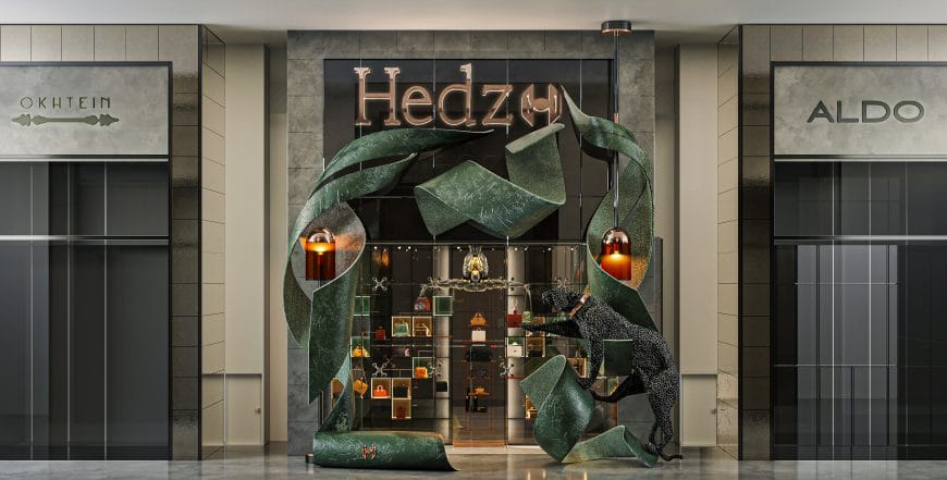 Hedz shop interior design by the interior designers Ayman and Ehab Sobhy the founders of AES interior design company